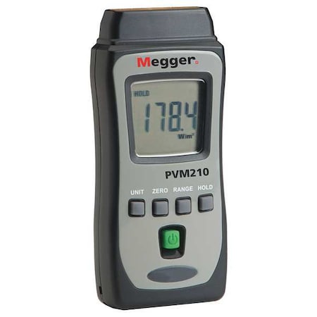 Megger PVM210 Irradiance Meter, 1,999 W/sq m, No Compass