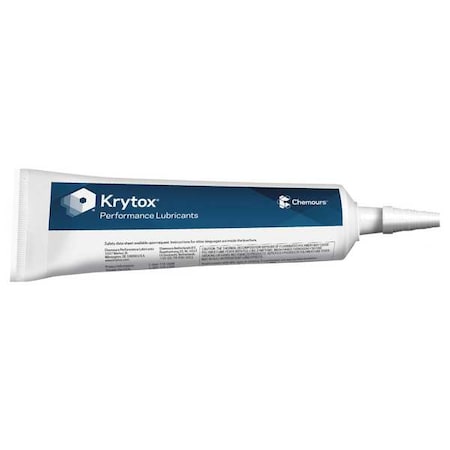 Krytox 240 AB Grease, 8 oz, Tube, Synthetic Base, 449 Degrees F Max Op Temp, White, 240 Series