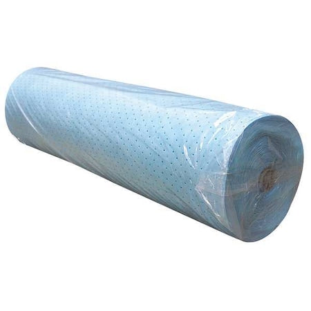 Spilfyter M-151 Sorbent Roll, Oil, 96 gal Vol Absorbed per Pkg, 5 ft x 80 ft, Blue, Polypropylene