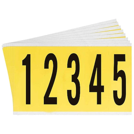 Brady 3460-# KIT Number Label Set, Vinyl, 5 in H, 1-3/4 in W