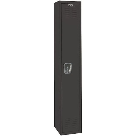 Hallowell U1282-1ME Wardrobe Locker, 12 in W, 18 in D, 72 in H, (1) Tier, (1) Wide, Black