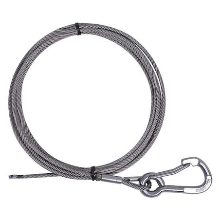 DAYTON 35Z860 Winch Cable, SS, 1/4 In. x 60 ft.