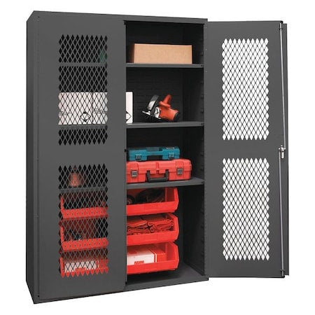 Durham MFG EMDC-482472-6B-3S-1795 Extra-Heavy Duty Bin Cabinet, 48 in W, 72 in H, 24