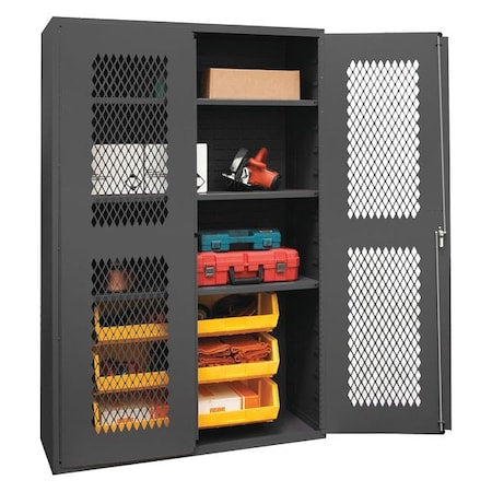 Durham MFG EMDC-482472-6B-3S-95 Extra-Heavy Duty Bin Cabinet, 48 in W, 72 in H, 24
