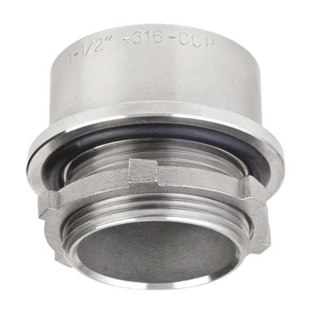 Calbrite S61200LT00 IMC Grounding Hub, 1-1/4 in, Threaded, 316 Stainless Steel, Polished, Silver