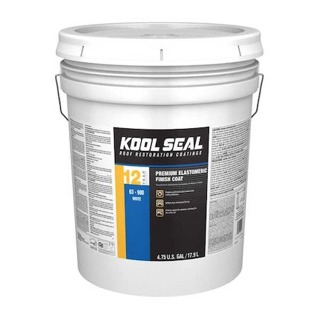 Kool Seal KS0063900-20 Elastomeric Roof Coating, 4.75 gal, Pail, White