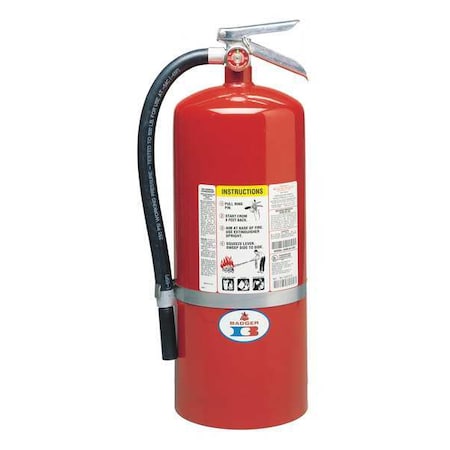 Badger 20-MB-6H Fire Extinguisher, 20 lb Capacity, Class ABC, UL Rating6A:120B:C, Monoammonium Phosphate