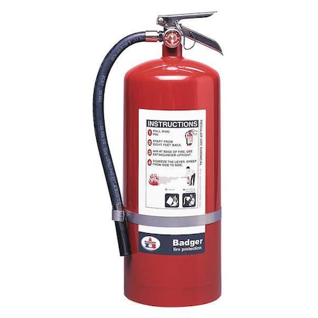 Badger B20BC Fire Extinguisher, 20 lb Capacity, Class BC, UL Rating120B:C, Sodium Bicarbonate