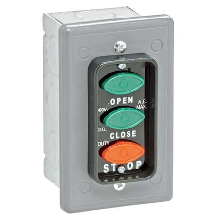 American Garage Door Supply LCE3 Control Station, 3 Oval Buttons, Nema 1