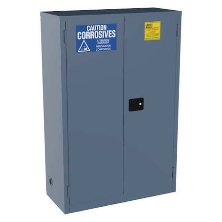 Jamco CL45BP Hazardous Material Storage Cabinet, 45 gal, 2 Shelves, Steel, 43 in W x 65 in H x 18 in D, Blue