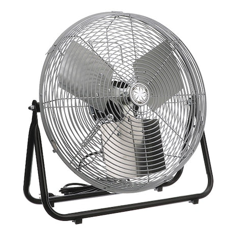 TPI F18-TE Floor Fan, Floor Mount, 18 in Blade Dia, 120V, 1,300/1,500/1,800 cfm, Non-Oscillating