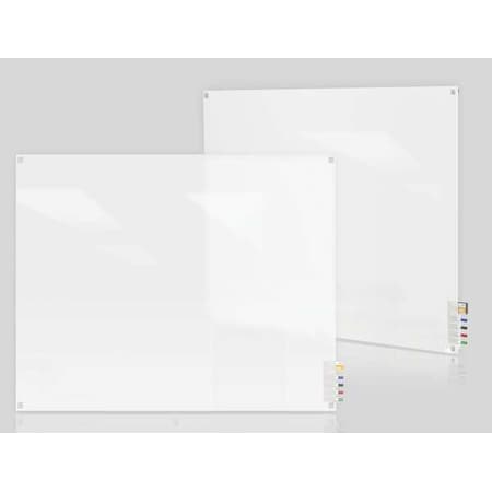 Ghent HMYSN23FR Dry Erase Board, Glass, 24 in, 36 in, No Frame Frame, Frosted White, Gloss