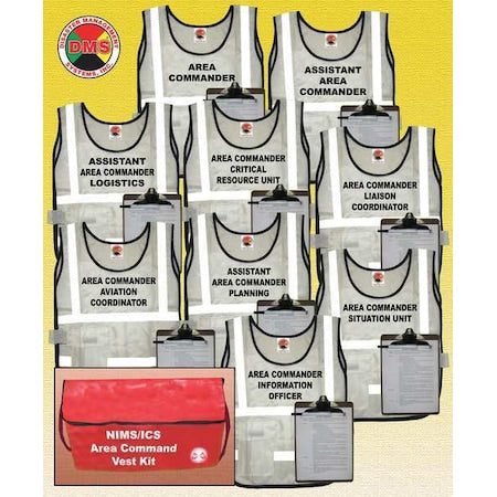 Disaster Management Systems DMS 05305 Safety Vest, White, Area Command, Universal
