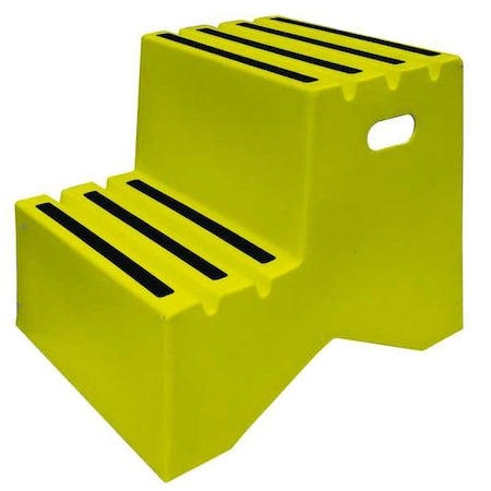 DPI ST217-14 Box Step, 2 Steps, 500 lb Load Capacity, 19 1/2 in Overall Height, Plastic, Yellow