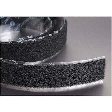 Velcro Brand 186895 Reclosable Fastener, Rubber Adhesive, 75 ft, 4 in W, Black