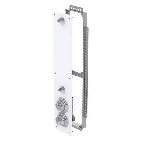 Bestcare WH418-FH-CSH Wall, Individual Wall Shower Panel With Ligature Resistant Showerhead, Chrome, White
