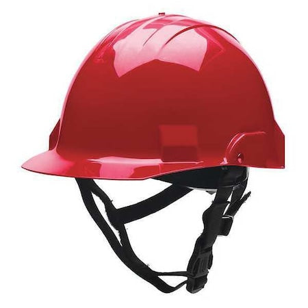 Bullard A2RDS Fire/Rescue Helmet, Thermoplastic, Standard Sure-Lock(R) Ratchet Headband, Red, Front Brim