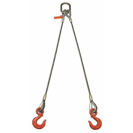 Lift-ALL 12I2LBX3 Wire Rope Sling, 3 ft L, 8,800 lb Load Cap