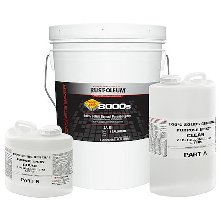 Rust-Oleum 388964 Epoxy Coating, Flat Finish, Clear, Solvent Base