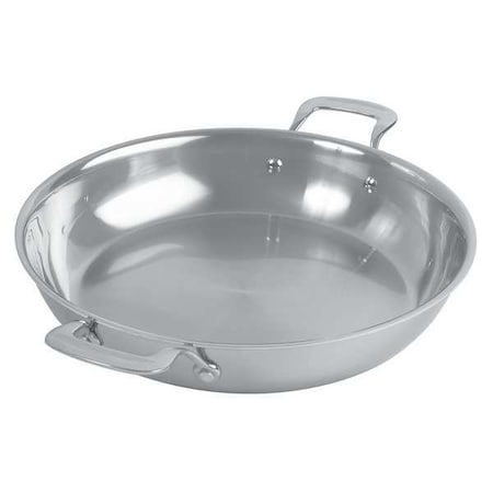 Brigade Plus 8456-60/30 Gratin Paella Pan, 4 qt, Silver