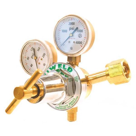 Uniweld RUH8210 Stage Regulator, Oxygen, Single Stage, 0.908