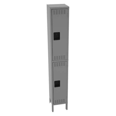 Tennsco DTS-121236-1MG Wardrobe Locker, 12 in W, 12 in D, 78 in H, (1) Wide, (2) Tier, Medium Gray