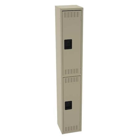 Tennsco DTS-121236-ASD Wardrobe Locker, 12 in W, 12 in D, 72 in H, (1) Wide, (2) Tier, Sand
