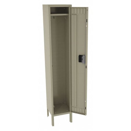 Tennsco STK-121260-1 SD Wardrobe Locker, 12 in W, 12 in D, 66 in H, (1) Tier, (1) Wide, Sand