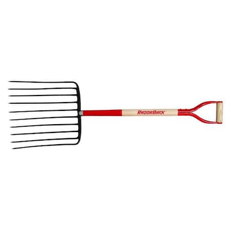 Razor-Back 76125GR Ensilage Fork, D-Grip Handle, 30 in.LHandle