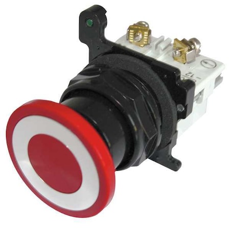 Eaton E34GHBC2-1X Mushroom Head Push Button, Non-Illum, Red, 1NC