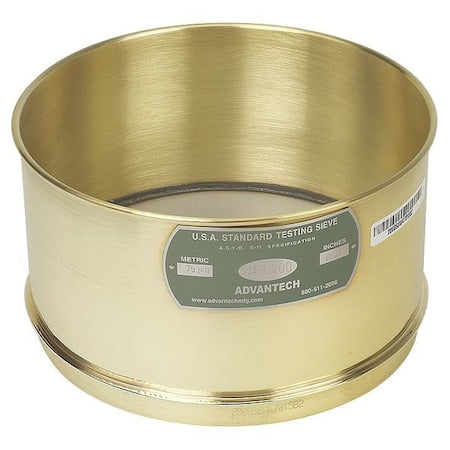 Advantech 200BS8W4WSUP Sieve, No 200, B/S, 8 In, Wash 4