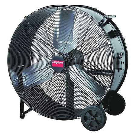 DAYTON 39UK52 Standard Duty Air Circulator, Floor Mount, 24 in Blade Dia, 115V, 4,150/6,200 cfm, Non-Oscillating