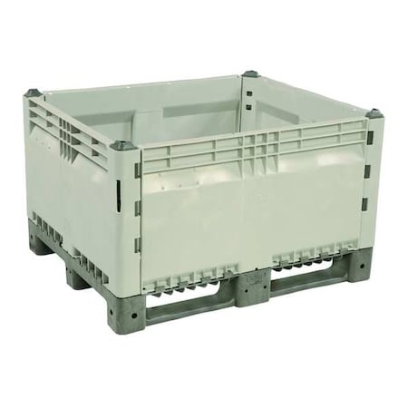 Decade Products 14000000-104 Bulk Container 20 cu ft Volume Cap., 47 1/4 in L, 39 3/8 in W, 28 in H, Plastic, Gray
