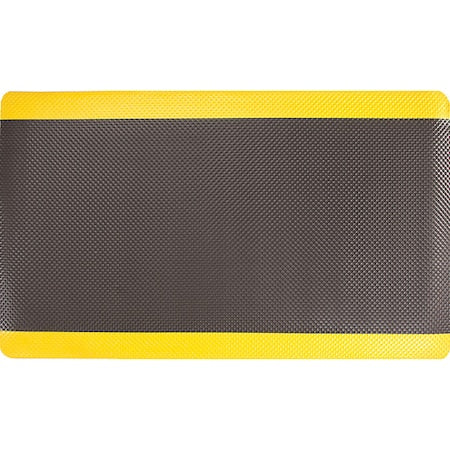 Apache Mills 3913609033x5 Antifatigue Mat, 3 ft L x 5 ft W, 11/16 in Thickness, Rubberized, Black/Yellow