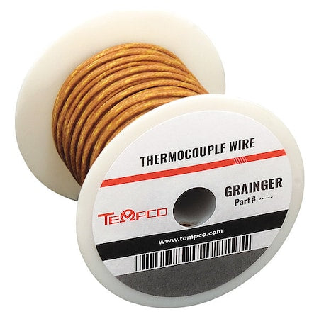 Tempco TCWR-1010 ThermocoupleWire, TypeJ, 20AWG, Brown, 250 ft
