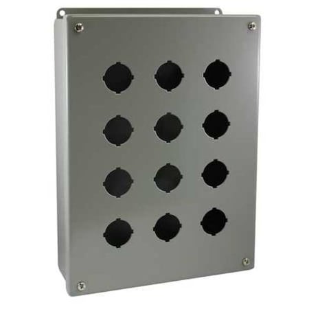 Wiegmann PB12 Push Button Enclosur, 30 mm, 12Hole, CarbSteel