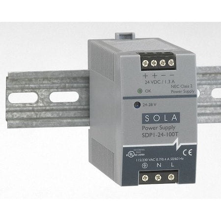 Solahd SDP224100T DC Power Supply, 85/264V AC, 24/28V DC, 50 W, 2.1 A, DIN Rail