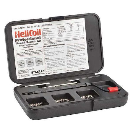 Stanley Engineered Fastening 5401-05 Free-Running Helical Insert Repair Kit, Helical Inserts, #5-40, Plain 18-8 Stainless
