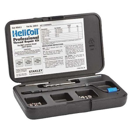Stanley Engineered Fastening 5403-3 Free-Running Helical Insert Repair Kit, Helical Inserts, M3-0.50, Plain 18-8 Stainless