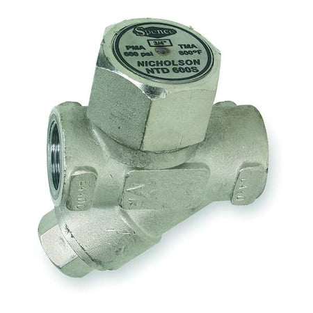 Nicholson NTD600-N1D9S Steam Trap, 800F, Stainless Steel, 600 psi, Pipe Configuration: Straight