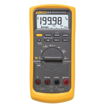 Fluke FLUKE-87-5/CWG Digital Multimeter, 1,000 V Max DC, 0 V Max AC, TRMS, 6,000/19,999 Instrument Counts, Backlit LCD