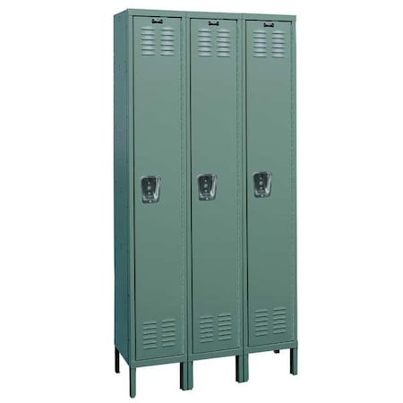 Hallowell U3226-1HG Wardrobe Locker, 36 in W, 12 in D, 66 in H, (1) Tier, (3) Wide, Dark Gray