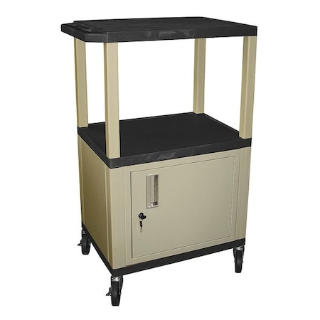 Luxor WT42C2E Audio-Visual Cart, 300 lb., Black, 18 In. L