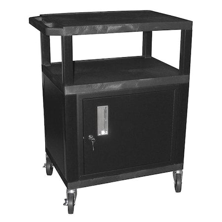 Luxor WT34C2E Audio-Visual Cart, 200 lb., Black, 18 In. L