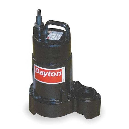 DAYTON 4HU71 EffluentPump, 20 ft, 9.4A, 0.5 hp, 120V AC