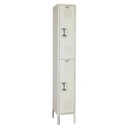 Lyon PP5252I Wardrobe Locker, 15 in W, 15 in D, 78 in H, (1) Wide, (2) Tier, Putty
