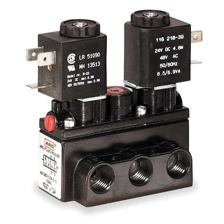 ARO A212SD-024-L Solenoid Air Control Valve, 1/4 In, 24V DC