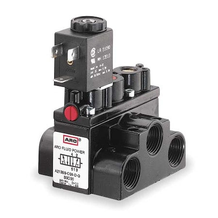 ARO A213SS-024-L Solenoid Air Control Valve, 3/8 In, 24V DC