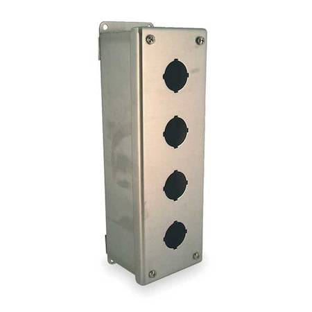 Wiegmann PBSS4 Pushbutton Enclosure, 30 mm, 4 Holes, 304 SS