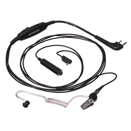 Kenwood KHS-9BL Three-wire Lapel Mic with Earpiece, Black